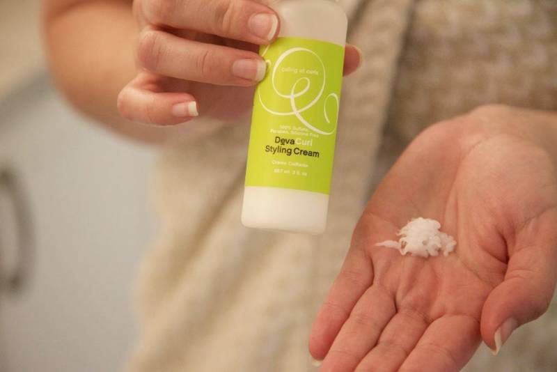 how to plop curly hair devacurl styling cream
